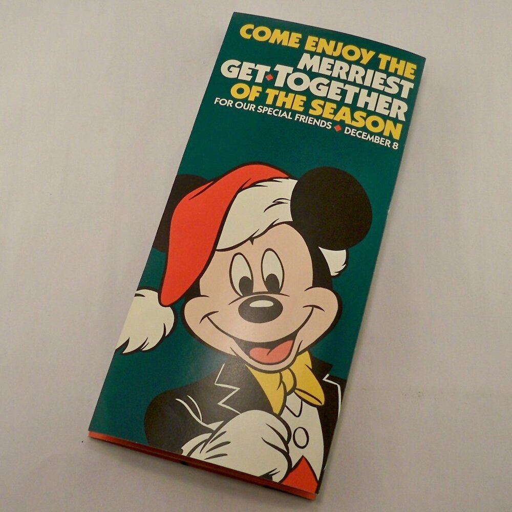 Disney World 80s Mickeys Very Merry Christmas Party Passholder Vintage Ephemera